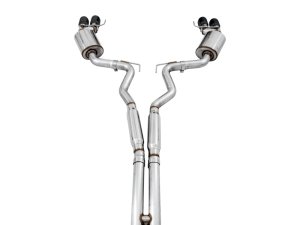Ford Mustang Performance Exhaust - AWE Tuning - Cat-Back Touring - Quad Diamond Black - `18-`27